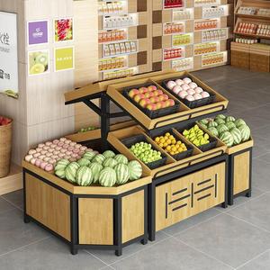 Diseño Interior Personalizado para Exhibición de Frutas y Verduras en Tiendas, Estante de Supermercado Hecho de Madera, Hierro y Metal - Product Image 4