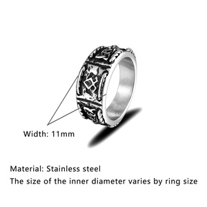 Anillo de Acero Inoxidable Estilo Vikingo Nórdico con Diseño de Letras, Joyería de Moda Unisex, Regalo - Product Image 4