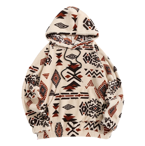 Suéter de Forro Polar Extra Grande para <span class=keywords><strong>Hombre</strong></span>, Sudadera con Capucha y <span class=keywords><strong>Cuello</strong></span> <span class=keywords><strong>Alto</strong></span>, Mangas Largas, Estampado Animal en la Parte Delantera, Venta al Por Mayor - Product Image 1