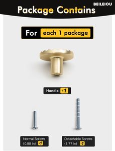 BEILEIOU Brushed <b>Gold</b> Cabinet Knobs Classic Vintage Flat <b>Drawer</b> <b>Pulls</b> Zinc Alloy <b>Drawer</b> Knobs Stylish Design Kitchen Cupboard Ba - Product Image 5