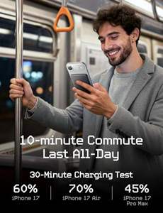 Banque <span class=keywords><strong>d</strong></span>'alimentation ultra-fine LISEN 5000mAh, chargeur portable magnétique, câble de type C intégré, <span class=keywords><strong>batterie</strong></span> <span class=keywords><strong>externe</strong></span> mince pour iPhone - Product Image 5