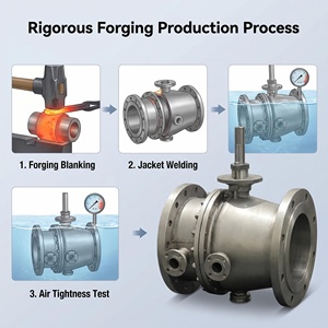 Bille robuste en acier forgé de 16 pouces, entièrement supportée par un trunnion, à bride en SS304/CF8 pour eau et huile - Product Image 6