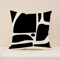 Housse de coussin YINUAN moderne noire et blanche, motif abstrait bohème, taie d'oreiller décorative pour canapé