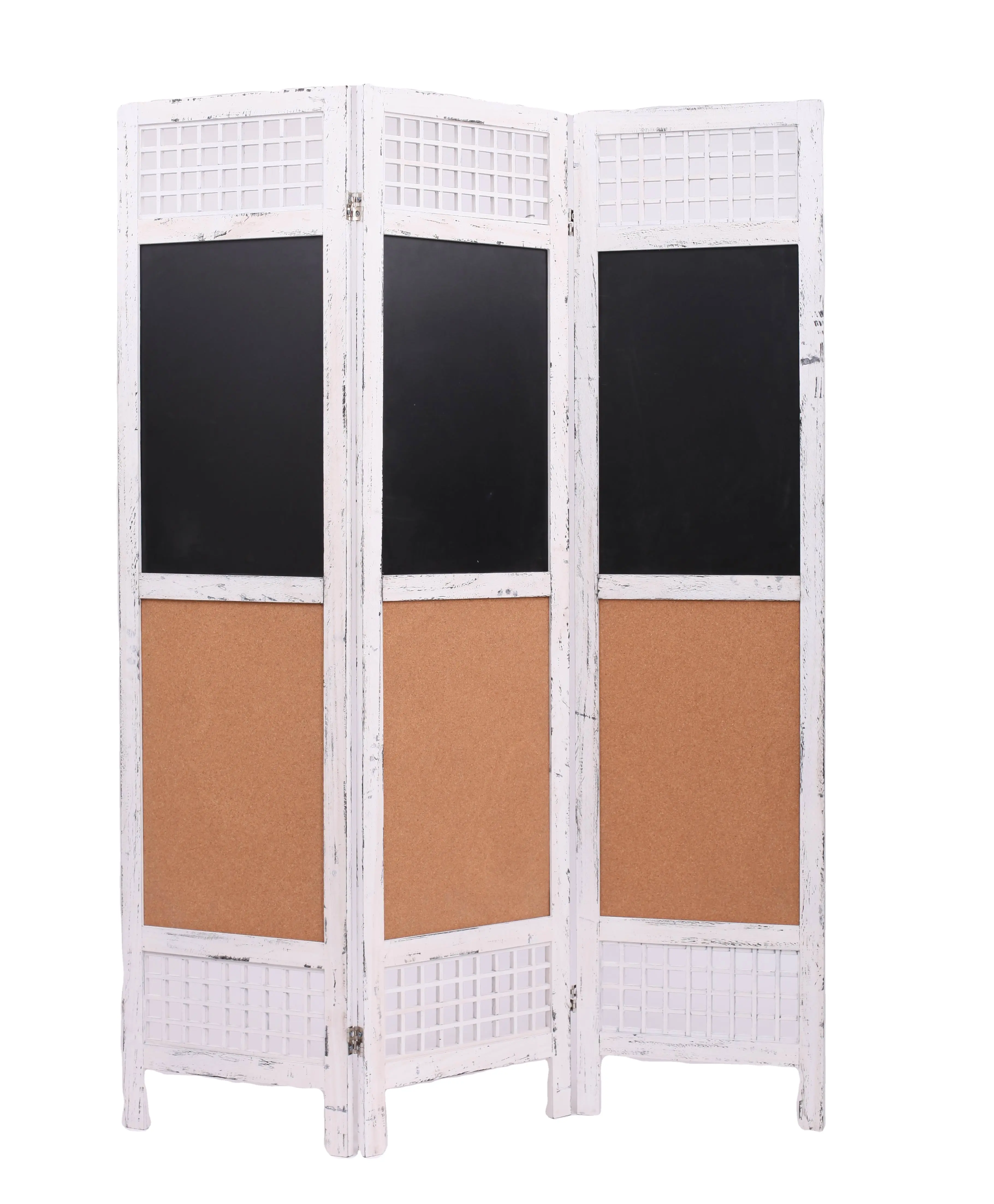 Low Price Living Room Wooden Divider screen in 3 Panel of Blackboard and Cork Screens Room Dividers