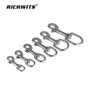 Crochet à tête unique RICHWITS en acier inoxydable 316, crochet de plongée à ressort rotatif, design ovale, quincaillerie marine - Product Image 3