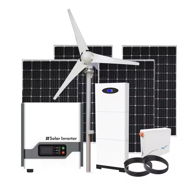 5KW 10KW Wind Turbine Power Generator and 5KW Solar Panels Hybrid Power System 10KW Wind Solar System for Home Farm Use
