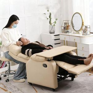 Sillón Cama Profesional para Extensiones de Pestañas para Salón y <span class=keywords><strong>Spa</strong></span>, Silla de Tratamiento de Belleza Reclinable Ajustable con Orificio Facial - Product Image 1