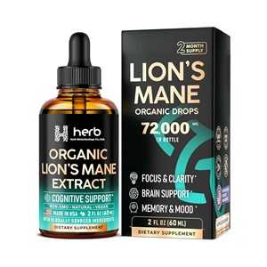 Gotas de Extracto de Hongo de Marca Privada, Suplementos para Adultos para el Alivio del Estrés, 2 ml por Porción, Botella de 60 ml - Product Image 1