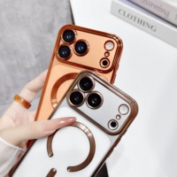 Coque magnétique transparente souple en TPU avec protection d'objectif pour iPhone 18 17 Air 16 15 14 Plus 13 12 11 Pro Max XS XR 8 7
