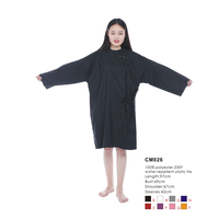 Cape de coiffure imperméable en polyester DINSHINE, robe de salon de coiffure avec manches longues, robe noire