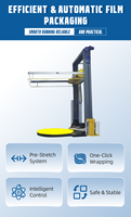 Machine d'emballage de films PE pour fûts et logistique, avec bras fixe automatique, portable, durable, antidérapante et étanche, pour emballage hors ligne et en ligne
