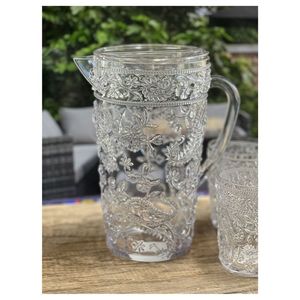 Db Paisley 2.5 Quarts Unbreakable <b>Plastic</b> Water Pitcher With Lid Bpa Free Juice Pitcher Spout <b>Drinkware</b> - Product Image 5