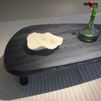 Table basse NORYA en bois foncé écologique, table à thé rectangulaire moderne de luxe pour la maison, l'appartement, le salon