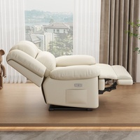 Fauteuil inclinable multifonctionnel électrique individuel de première classe, type capsule, pour la détente, avec fonction balancelle, en métal et revêtement en cuir