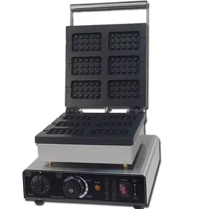 Hot sale electric Square shape 6-slice waffle maker Stuffed waffle maker Stainless steel waffle machine