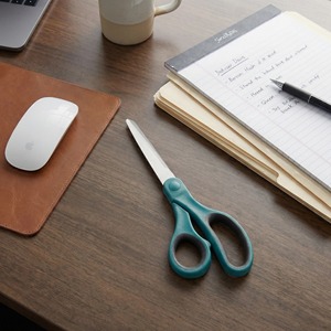 Office Scissors Stainless Steel Blue Straight Head Household Paper Cutting Craft Use - Product Image 3