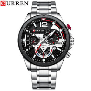 CURREN Montre-bracelet de luxe pour homme Montre <span class=keywords><strong>chronographe</strong></span> étanche Marque de mode Acier inoxydable Sport Horloge pour homme 8395 - Product Image 4