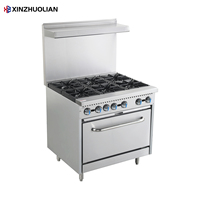 Cuisinière à gaz commerciale de luxe en acier inoxydable, 6 brûleurs, haute puissance 210 000 BTU, design nord-américain, certifiée ETL, garantie 1 an