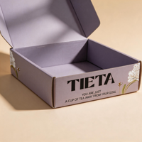 Boîte d'expédition ondulée haut de gamme personnalisée avec logo, écologique, or rose et violet, avec estampage à chaud pour cadeaux d'abonnement cosmétiques