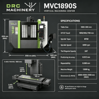 Centre d'usinage vertical CNC MVL1890S DRC Machinery avec broche BT40 8000 tr/min et axe Z à glissières pour coupes lourdes