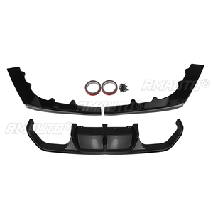 สำหรับ BMW F80 M3 F82 F83 M4 ปี 2015-2020 ชุดแต่งดิฟฟิวเซอร์หลังสีดำเงา/ลายคาร์บอนไฟเบอร์+สปอยเลอร์กันชนหน้าแบบใบมีด - Product Image 2