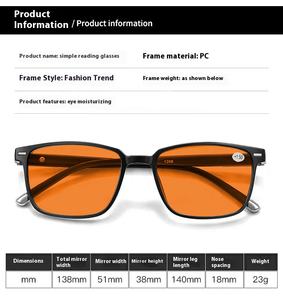 Wenzhou Sunray OEM ODM venta al por mayor más nuevo marco clásico de PC rojo naranja lentes moda personalizada Anti luz azul <span class=keywords><strong>gafas</strong></span> de <span class=keywords><strong>lectura</strong></span> - Product Image 3