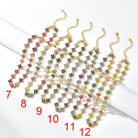 Chaîne à maillons trèfle à quatre feuilles en zircon arc-en-ciel coloré, acier inoxydable de haute qualité plaqué or 18 carats PVD, cadeau tendance porte-bonheur