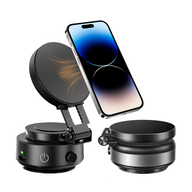 Gym Retractable Cellphone Stand Automatic Vacuum Magnet Phone Holder for Car Windscreen Suction Cup Mount Magnetic Phone Holder