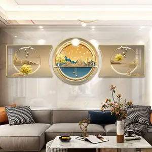 Nordic living room decorative modern restaurant luxury crystal porcelain frame canvas wall art