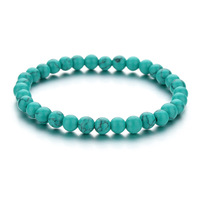 Bracelet en pierres naturelles turquoises vertes, bon marché, en perles, à la mode, Europe et amérique, vente en gros