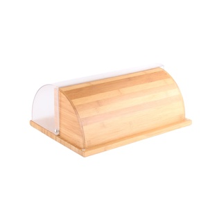 Contenitore per il Pane in Bambù con Coperchio <span class=keywords><strong>Trasparente</strong></span> in PP e Manico in Acciaio Inossidabile - Product Image 4