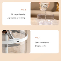 Humidificateur 3L Diffuseur d'huiles essentielles à double pulvérisation Diffuseur USB d'aromathérapie Diffuseur de parfum de grande capacité pour la maison et la chambre à coucher