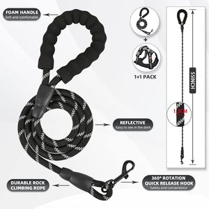 Custom Solid Fashion Durable Eco-friendly Waterproof Dog <b>Harness</b> Set Leash Collar Poop Bag Holder-PVC Polyester All Seasons - Product Image 2