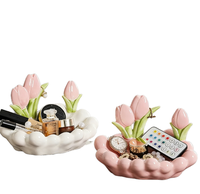 Boîte de rangement pour clés en céramique de luxe moderne, plateau de bureau pour bijoux, cosmétiques et articles divers