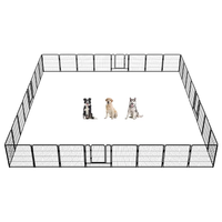 Panneau de clôture pour animaux de compagnie en treillis métallique robuste, revêtu par poudrage, à assemblage sans outil, sans creuser, certifié ISO CE, prix de gros usine