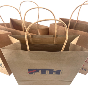 Bolsa de Papel Kraft Reciclado Personalizada con Asa para Regalos, Compras y Comida para Llevar, para Negocios, Fabricada con Máquina - Product Image 6