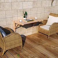 Table pliante murale Combohome, gain de place, bureau flottant, bureau d'ordinateur pliable en bois massif