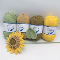 Fil à crocheter en coton peigné 5 brins 100g, fil mélangé moyen-épais pour la confection de poupées, bouquets de fleurs, tricot et tissage