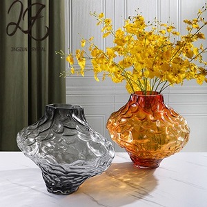 <span class=keywords><strong>Vase</strong></span> en verre irrégulier à motif de canyon simple arrangement de fleurs hydroponiques de salle à manger de salon de maison moderne - Product Image 1