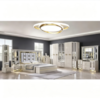 Ensemble de meubles de chambre à coucher de luxe Runwood 2026, nouveau design, très grand lit, style royal, 5 pièces, avec tête de lit miroir africaine