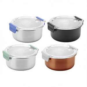 กล่องเก็บอาหารสแตนเลส 4 ชิ้น พร้อมฝาปิด สำหรับเตรียมอาหารและขนม - Product Image 2