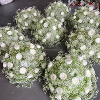 Susunan Bunga Pernikahan Bola Bunga Babybreath Buatan, Centerpiece Bunga untuk Dekorasi Acara Pernikahan