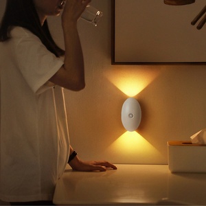 Lampes de nuit LED intelligentes sans fil à détecteur de mouvement rechargeables par USB, lampes murales créatives, lampes de chevet pour la maison - Product Image 5