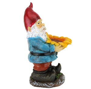 Resina girasole Sami giardino nano uccello alimentatore statua. Giardino esterno decorazione prato in resina artigianato - Product Image 5