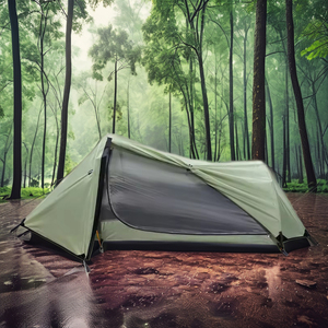 <span class=keywords><strong>Tente</strong></span> <span class=keywords><strong>tunnel</strong></span> étanche portable pour 2 personnes pour le camping en plein air poteaux en fibre de verre en aluminium coupe-vent en tissu de <span class=keywords><strong>coton</strong></span> - Product Image 4