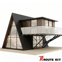 Maison préfabriquée de luxe en forme de A |   Villa en acier moderne pour complexe hôtelier, hôtel, glamping, ou usage bureautique.