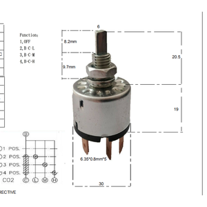 Ventilateur de voiture 5 broches, 4 positions, 3 vitesses, interrupteur rotatif pour climatiseur, interrupteur à bandes multipositions - Product Image 2