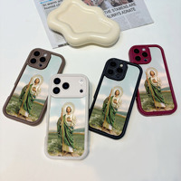 Coque de téléphone personnalisée antichoc souple avec portrait religieux Saint Jude pour iPhone 17 Pro Max, 16, 15, 13, 11, 12, 14