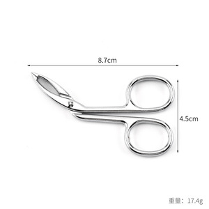Pinzas para cejas de 8,7x4,5 cm con puntas curvas de aleación de zinc para depilación y recorte de barba - Product Image 4