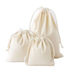 Custom Eco Friendly Organic Muslin Cotton Pouch Promotional Small White Calico <b>Cloth</b> Canvas Drawstring <b>Bag</b> With Logo Printed - Product Image 1